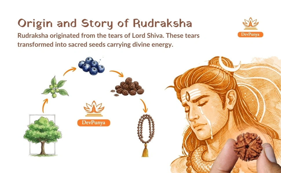Panchmukhi Image 11 - Origin and Story of Rudraksha - Shiva's tears to sacred mala