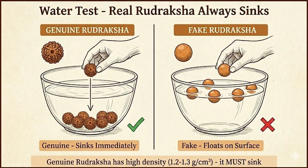 Panchmukhi Image 14 - Water Test - Real Rudraksha Always Sinks
