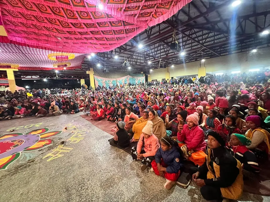 Devotees gathered for a major religious event at Varahi Devi Shaktipeeth, Devidhura